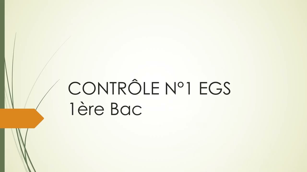 CONTROLE N°1 Économie Générale 1ère année (partie1)