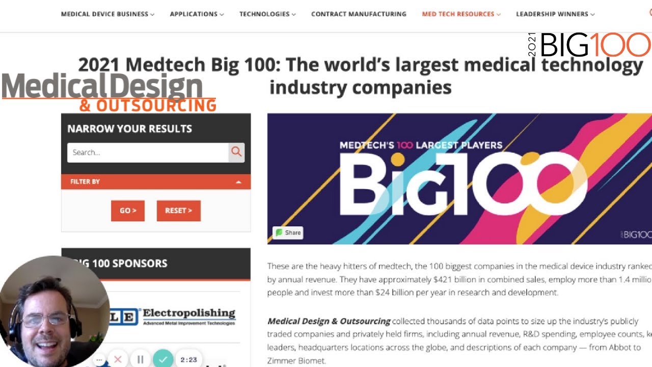 The Big 100 Medical Design & Outsourcing's 2021 Insider YouTube