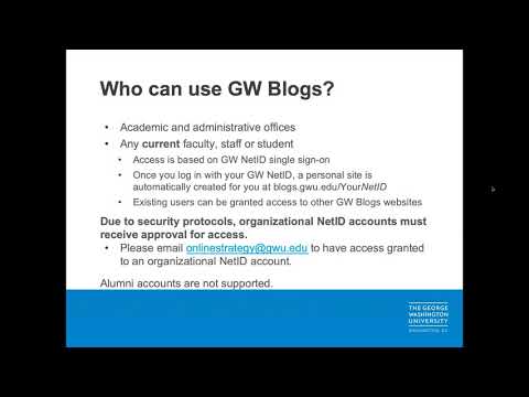 WebEx: GW Blogs Overview