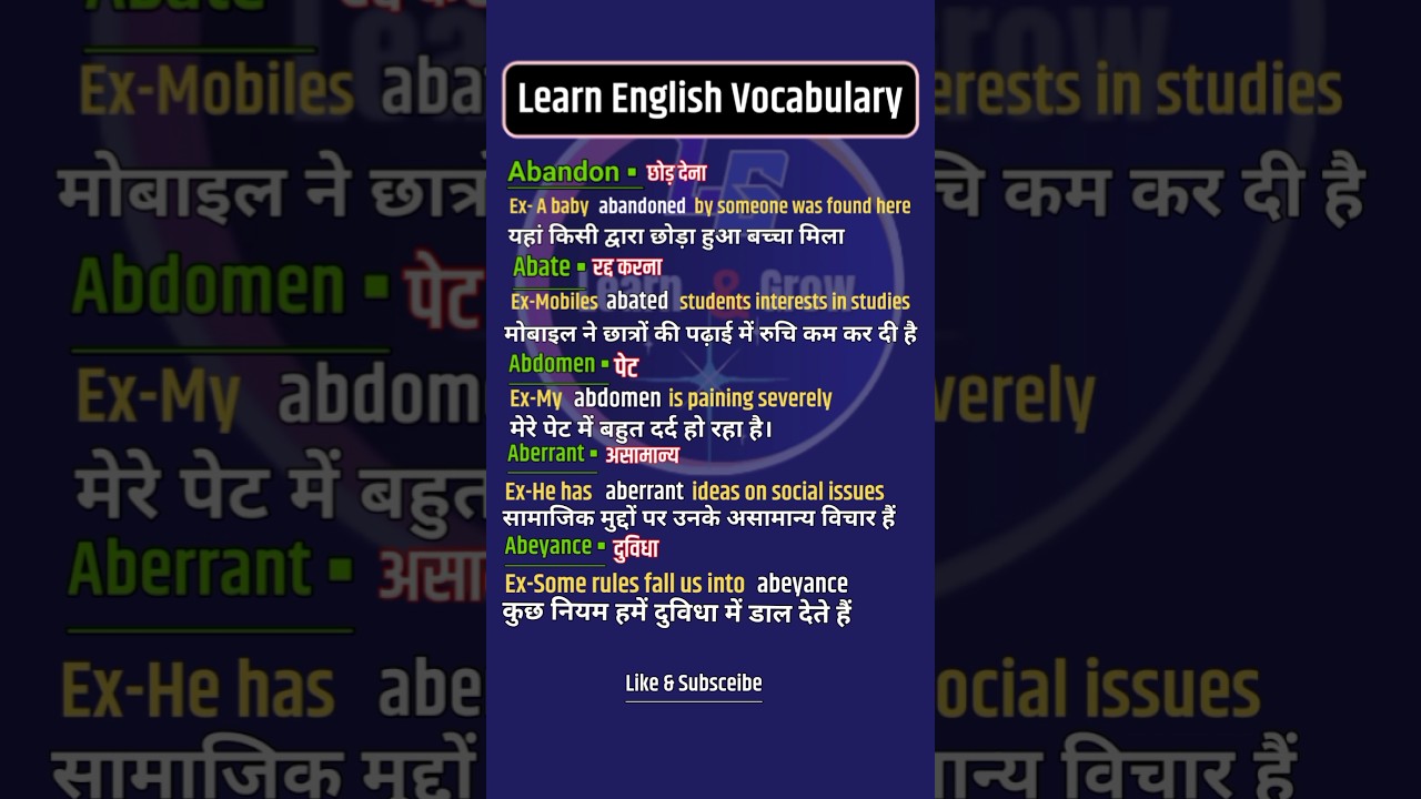Learn English Vocabulary 