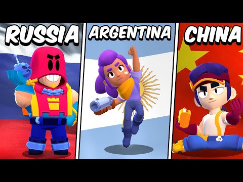 ALL BRAWLERS NATIONALITIES in Brawl Stars