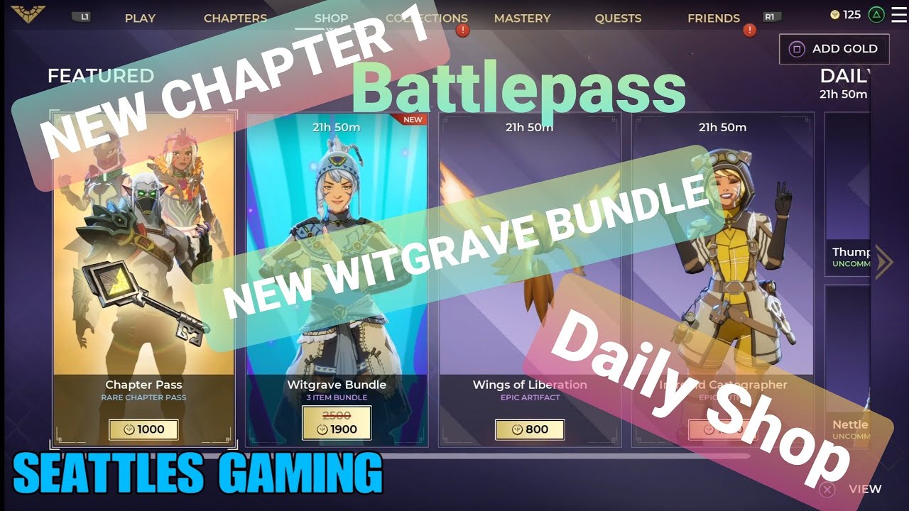 SPELLBREAK NEW Chapter 1 "BattlePass\ChapterPass" Daily Shop 12/15/2020, SEATTLES GAMING