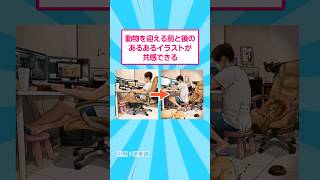 動物を迎える前と後のあるあるイラストが共感できる　#おもしろ #ペット