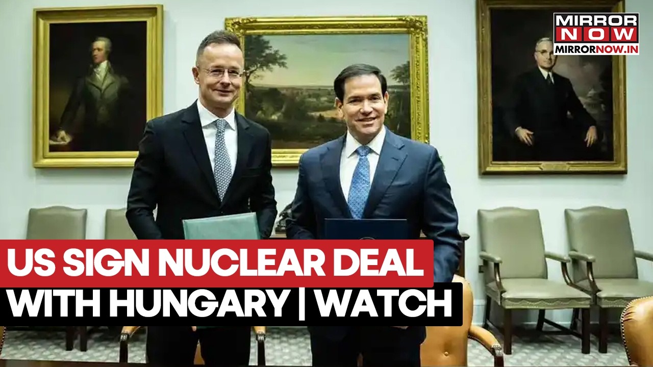 US,Hungary Sign Landmark Nuclear Deal In Budapest, Rubio Gently Touches Peter Szijjarto's Arm