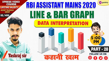 Line & Bar Graph | Data Interpretation | Part 28 | Yashraj Sir | RBI Asst Mains