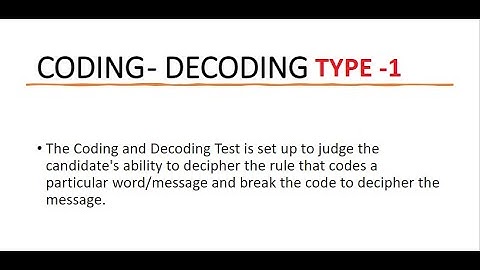 Reasoning Series || Class - 5 || Coding - Decoding || Type 1