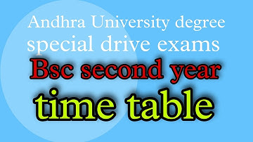 Andhra University degree special exams Bsc second year time table 2021|AU latest|