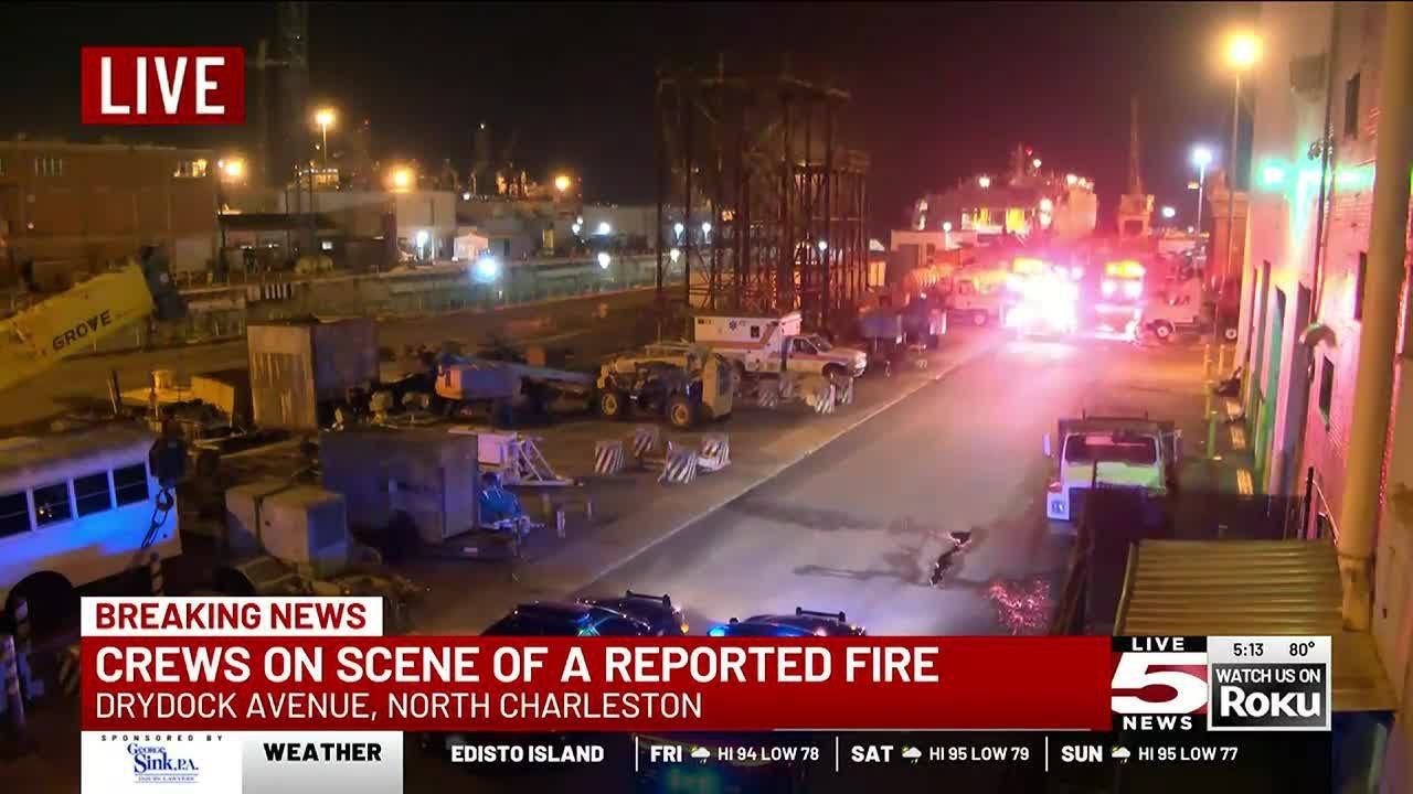 VIDEO: Firefighters respond to North Charleston shipyard fire - YouTube