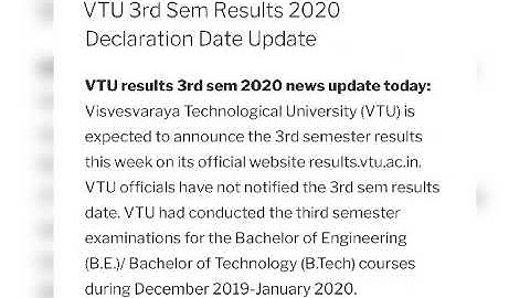 vtu 3 sem results  update vtu....