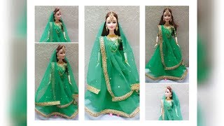 Bridal Lehenga Making | Indian Bride Outfit | DIY Barbie Doll Lehenga
