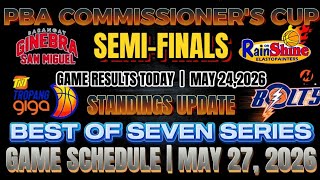 PBA50 COMMISSIONER'S CUP | SEMI FINALS GAME RESULTS TODAY as of MAY 24, GAME SCHEDULE TEAM STANDING