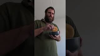 Eating small egg cakes
