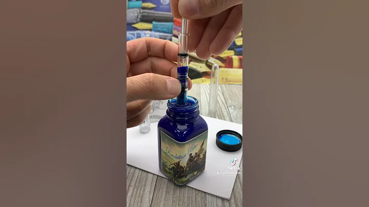 Filling the Noodler’s Triple Tail flex nib fountain pen with Noodler’s Revolution Blue ink