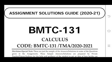 BTMC 131 Ignou Solved Assignment 2020-21