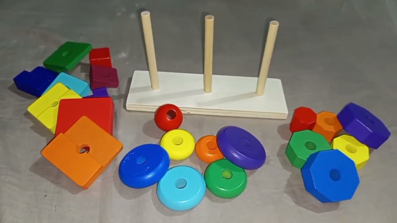 Wooden three column shape stacking