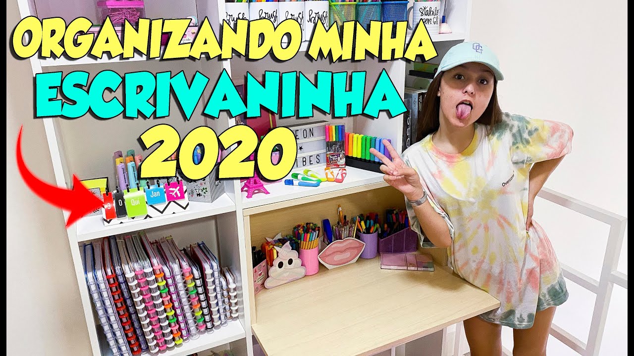 ORGANIZANDO A MINHA ESCRIVANINHA COM MATERIAL ESCOLAR 2020