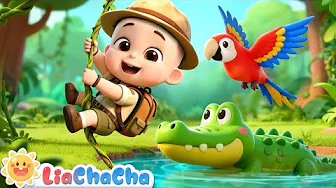 Animal Sounds in the Jungle | Jungle Animals Song | Nursery Rhymes & Kids Songs | LiaChaCha