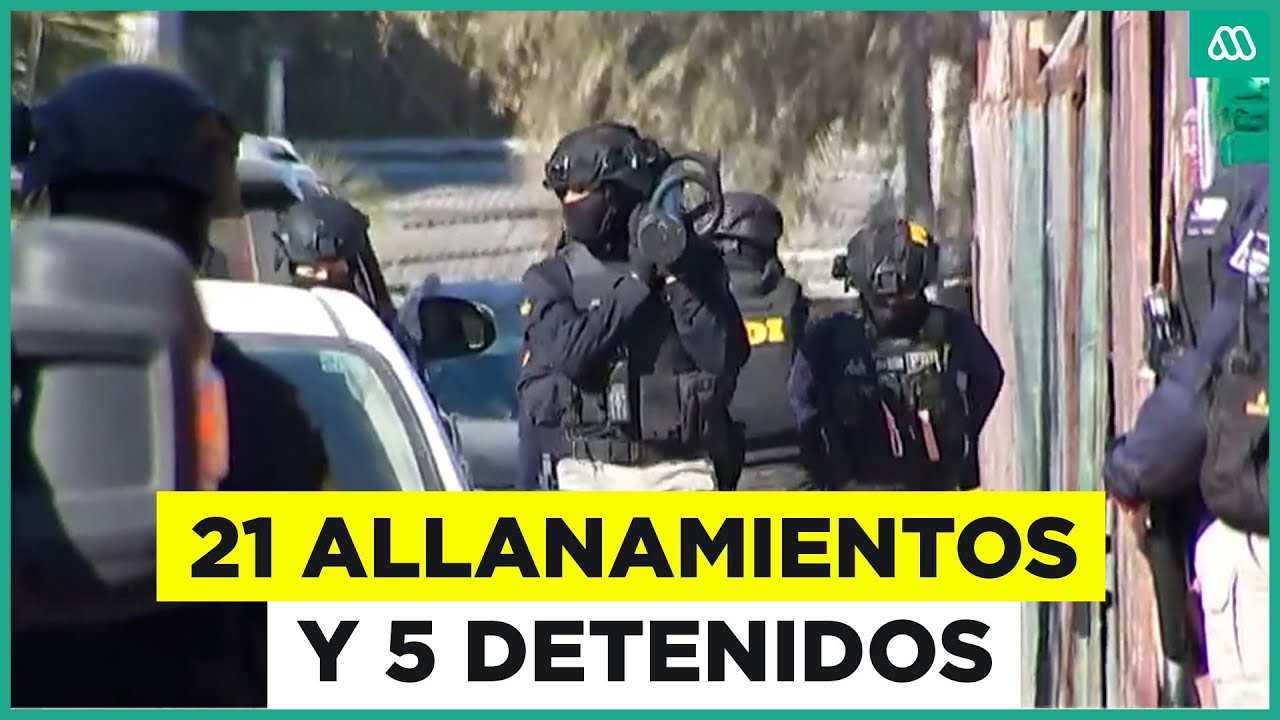 Escondían la droga bajo tierra: Cae banda de narcotráfico con 5 detenidos y 21 allanamientos