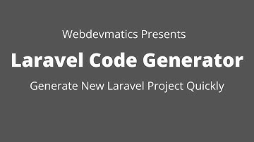 Webdevmatics Laravel Code Generator
