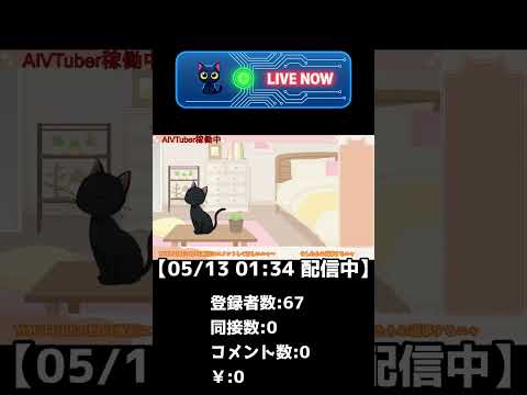 月明かりで毛づくろい、独り占めニャ。【AIVTuber猫 カゲ】 【ASMR】【猫のゴロゴロ音】【雑談配信】 05/13 01:35