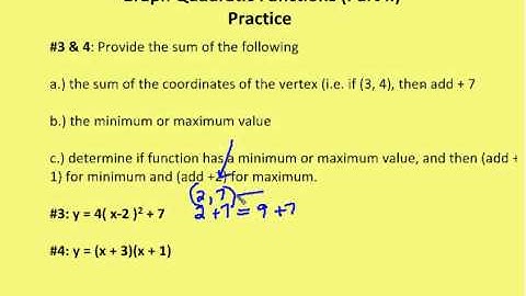 4.2 Graph Quadratic Functions (Practice)