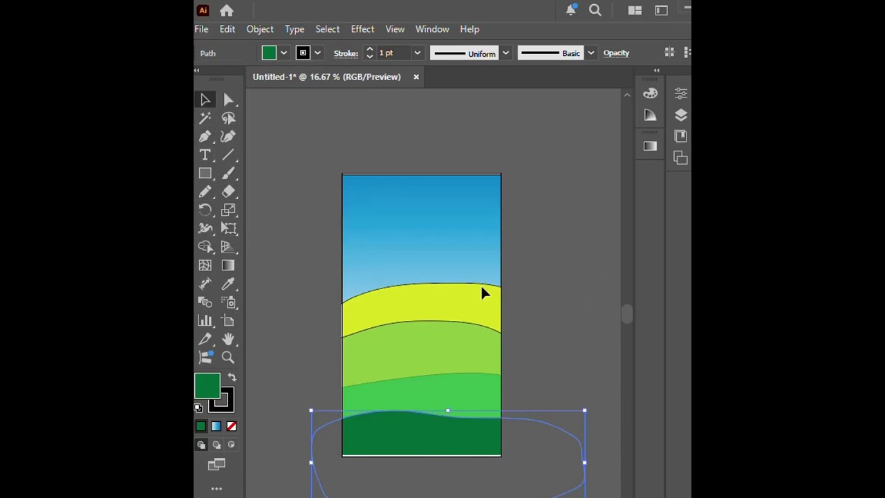 How To Create Grass Field Vector Art | Adobe Illustrator #art #drawing #illustrator #artwork
