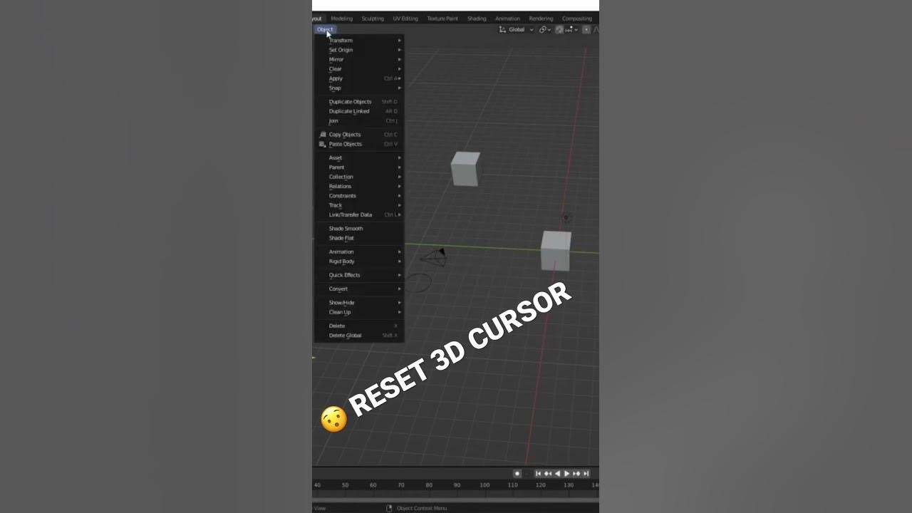😯How to Model in Blender Reset 3D Cursor to World Origin shorts