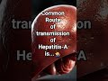 common Route of transmission of Hepatitis-A 💁♂️ #nursingnotes #quicklearning