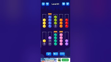 Ball Sort Puzzle Level 91 Solution Walkthrough