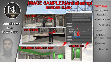 GREAT OPTION IN VRAY 5.1 IMAGE SAMPLER(Antialiasing) RENDER MASK(HINDI/URDU)
