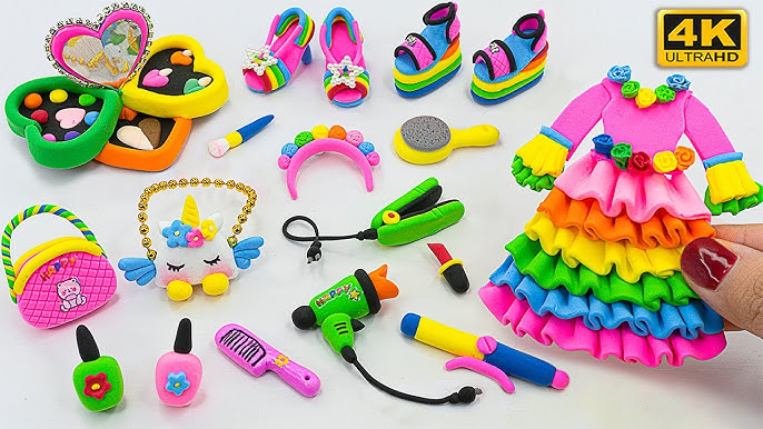 15 DIY Miniature BARBIE SHOES: Blue Glitter Shoes, Paper Shoes, Clay Shoes,  Slime Shoes and more 