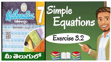 Ap New Syllabus 7th class Maths Chapter 3 |Simple Equations |Exercise 3.2
