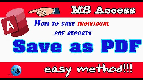 ms  access report save as pdf | save as pdf | export as pdf