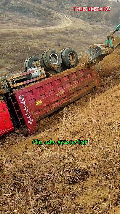 Truck overturned #shorts #beko #excavator #truck