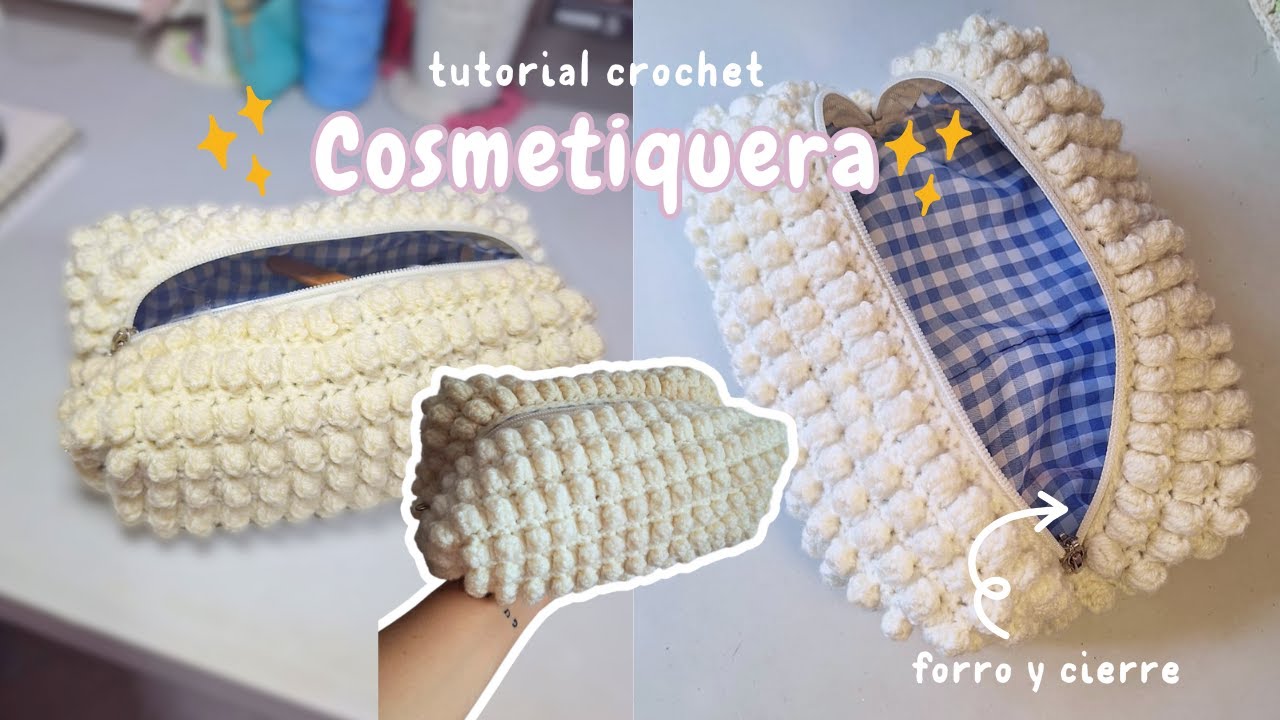 🦋COSMETIQUERA a CROCHET  Neceser, cartuchera, bolso✨TUTORIAL PASO A PASO SUPER FACIL