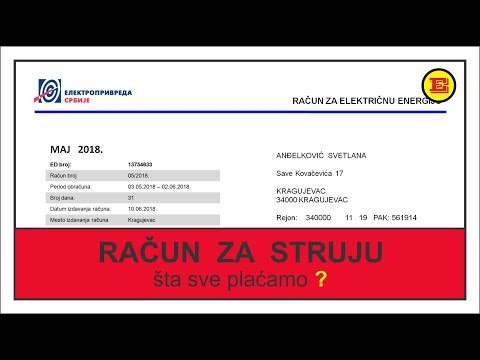 RACUN za STRUJU - sta sve placamo ?