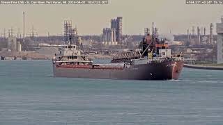 Lee A Tregurtha going down the St, Clair with a Salute at Port Huron then passing Marine City