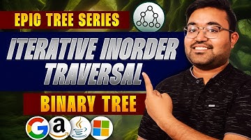 Iterative Inorder Traversal | Binary Tree | Epic Tree | Java DSA Placement | Shashwat Tiwari Hindi