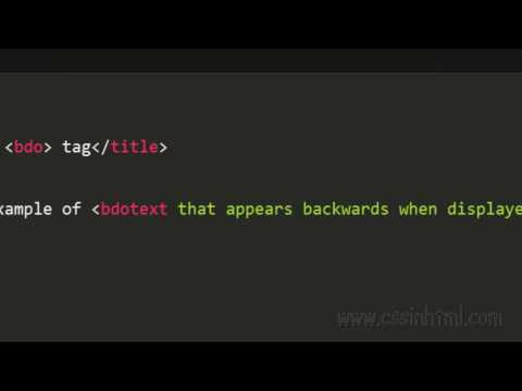 HTML bdo Tag