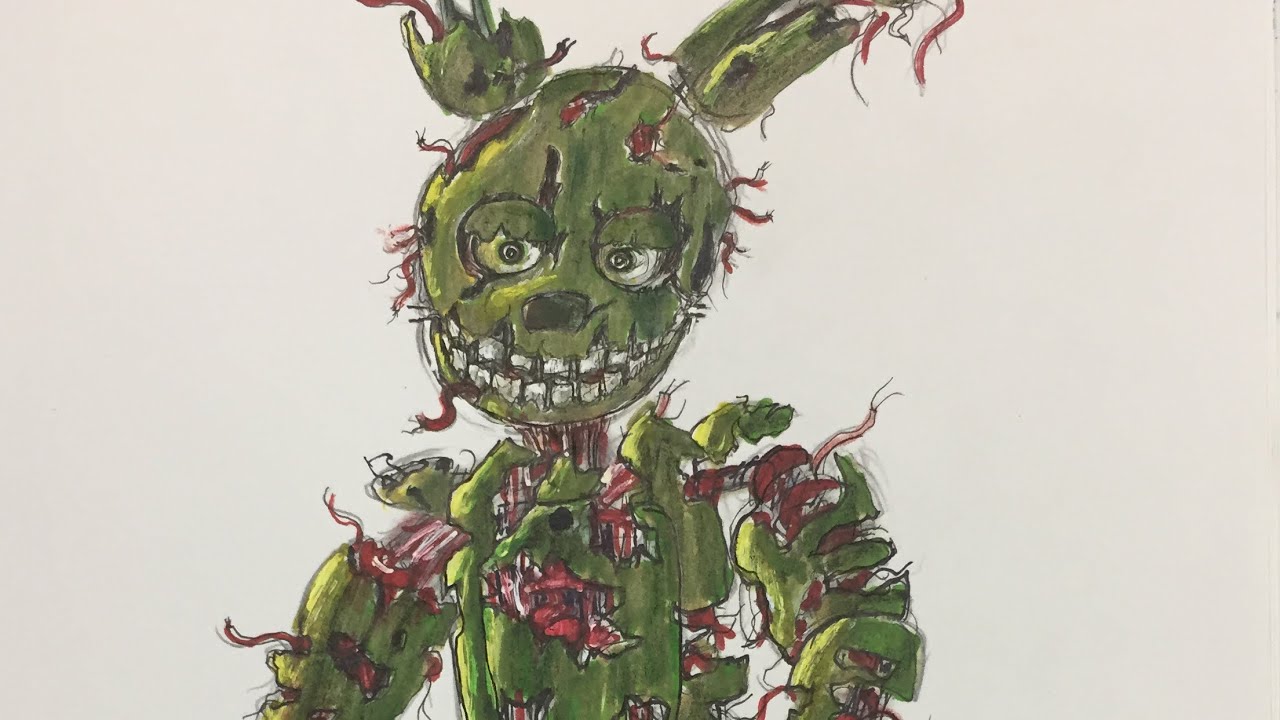 Happy Birthday FNaF 3! Did a quick Springtrap painting to