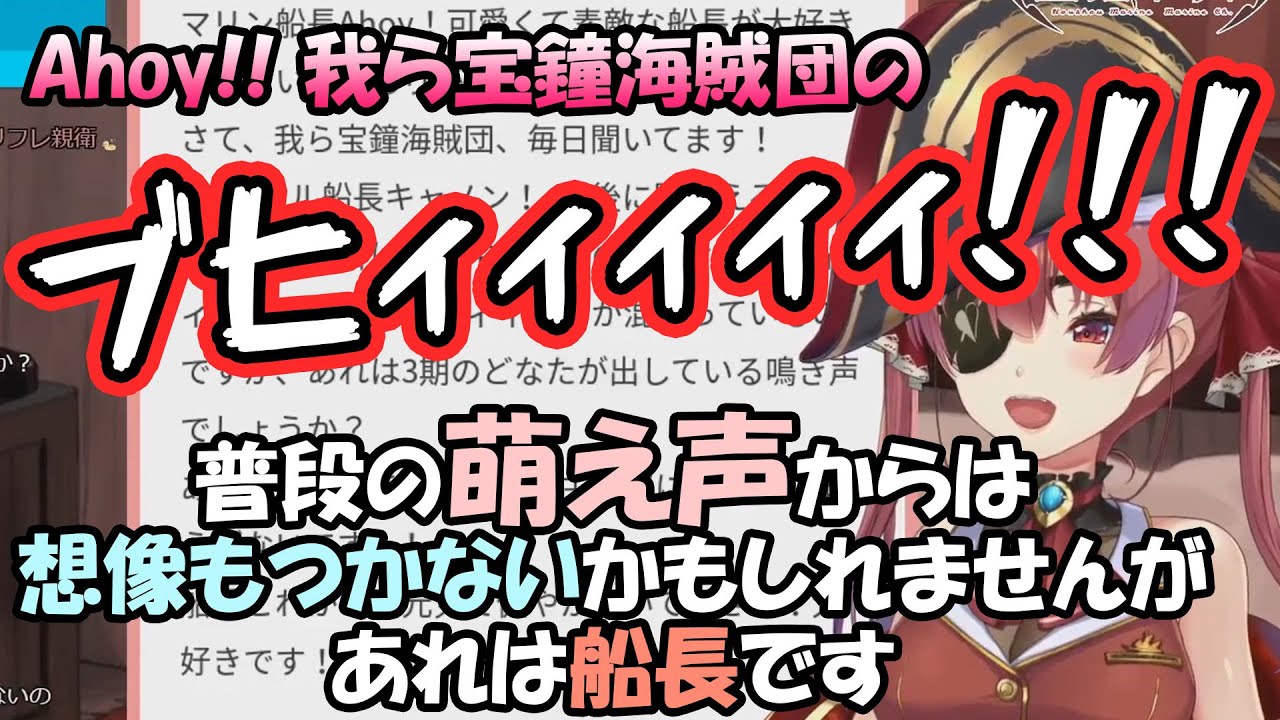 笑撃の事実と共に迫真すぎるブヒィィィ！を実演してくれる船長【宝鐘マリン/ホロライブ】