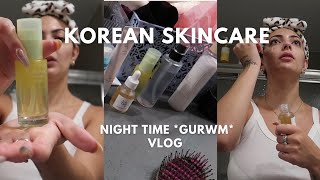 KOREAN SKINCARE ROUTINE | nighttime vlog ( glass skin, and *chit-chat* )