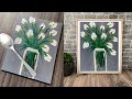 Impasto floral acrylic painting with spoon  relaxing  art technique  for beginners