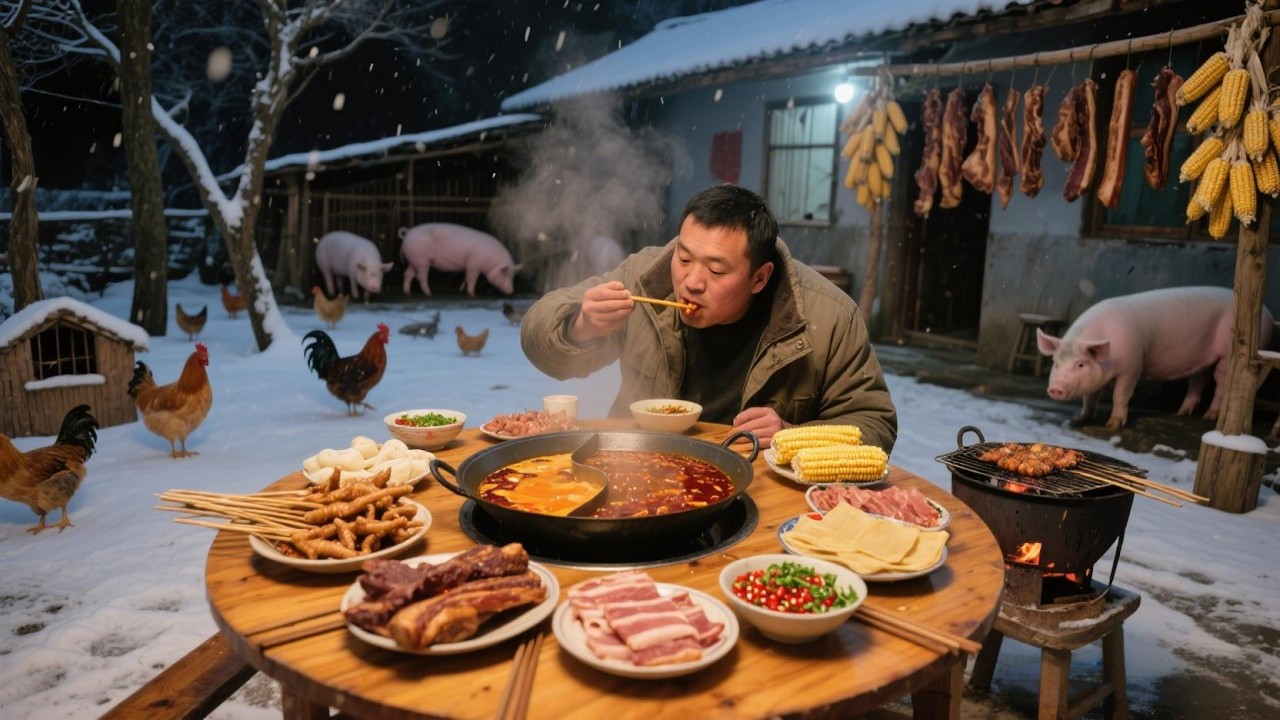 这一刻的雪花，这一锅雪魔芋，是冬天最配的味道！【孤独的美食咖】