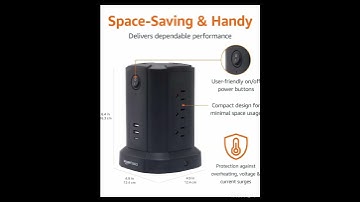 Amazon Basics Rectangular Power Strip Tower Surge Protector 1080J #https://a.co/d/3yptTFv