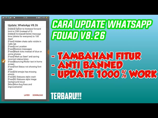 Cara Update Whatsapp Fouad V8 26 1000 Work Terbaru 2020 Youtube