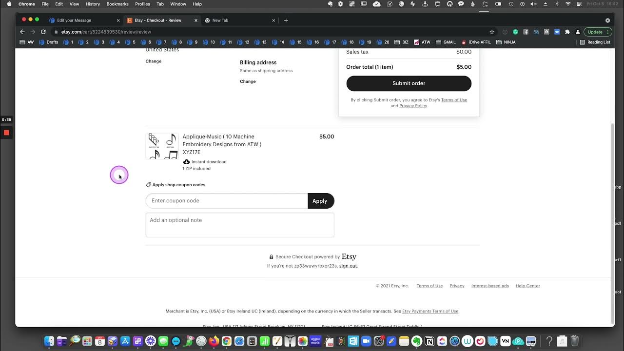 Where to enter discount code in Etsy stores YouTube