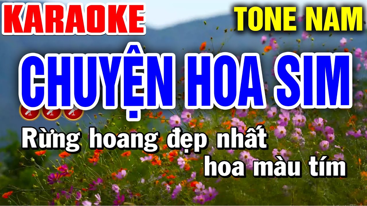 CHUYỆN HOA SIM Karaoke Tone Nam - Liên Khúc Nhạc Sống Hay Nhất | Tình Trần Karaoke