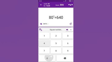 Math Tricks - Training mode - square numbers between 80 and 89 - level 025 (Number Keyboard)