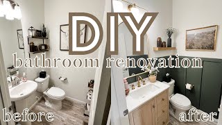 DIY BATHROOM RENOVATION + DECORATE WITH ME 2023 | Half bath makeover + cost breakdown
